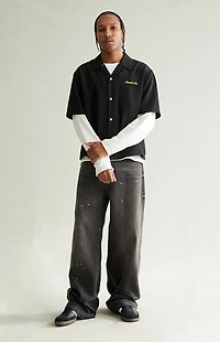 Pacsun Blake Extreme Baggy Jeans Paint Splatter Faded Black