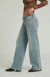 Pacsun Zoe Low Rise Girlfriend Jeans Medium Indigo Tint