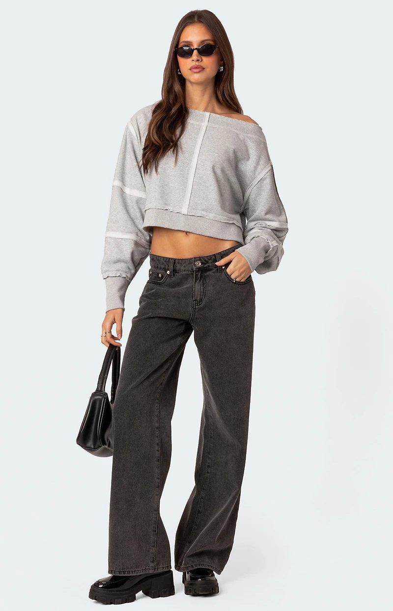 Edikted Inside Out Cropped Sweatshirt