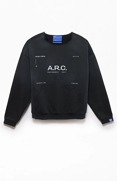 A.R.C. Black Vintage Wash Heavyweight Fleece Cutoff Sweatshirt