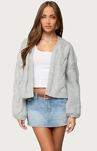 Edikted Braiden Chunky Cable Knit Cardigan