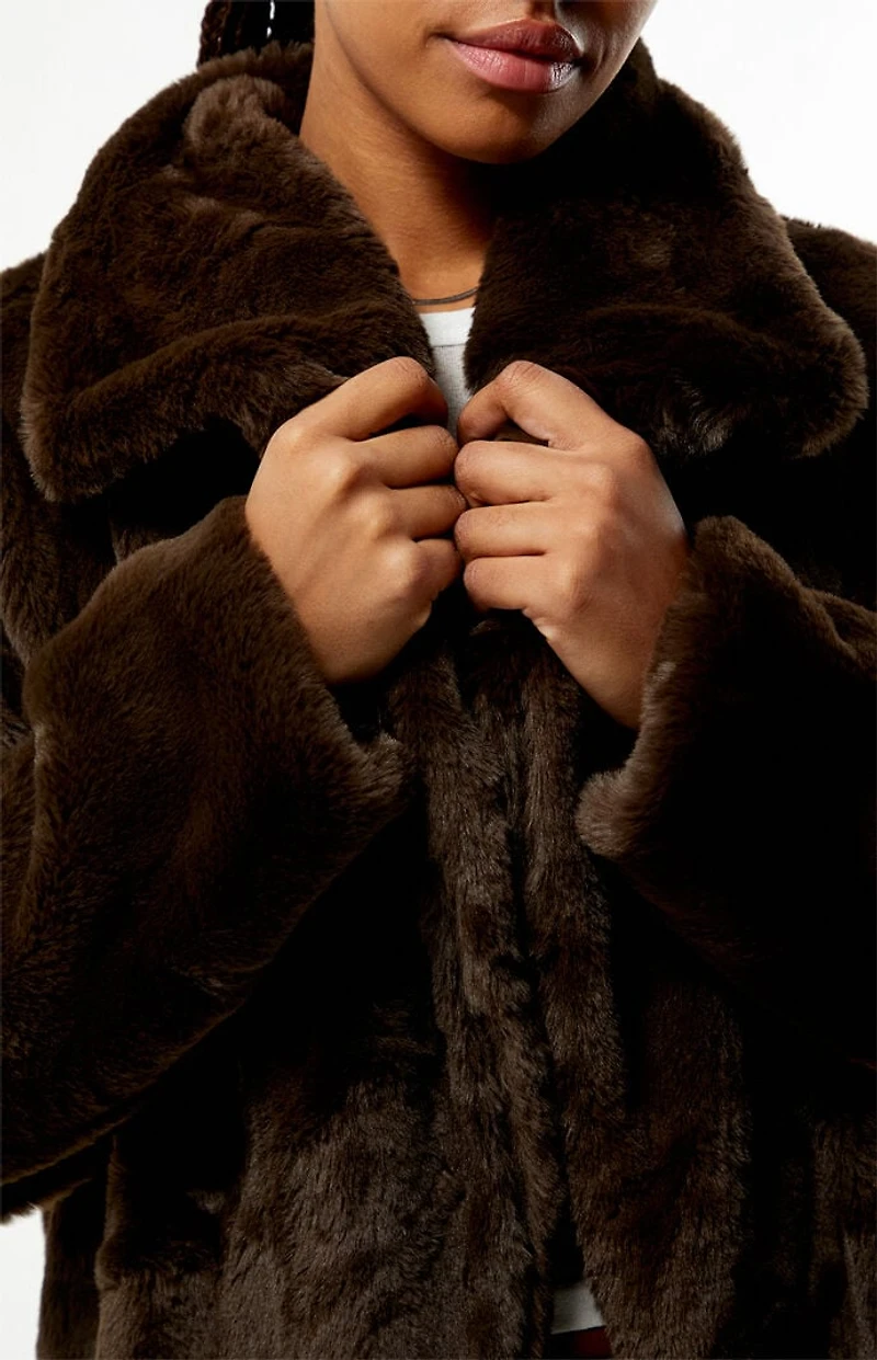 MINKPINK Sigrid Faux Fur Coat