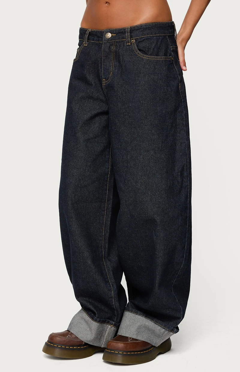 Edikted Kella Extra Oversized Low Rise Jeans