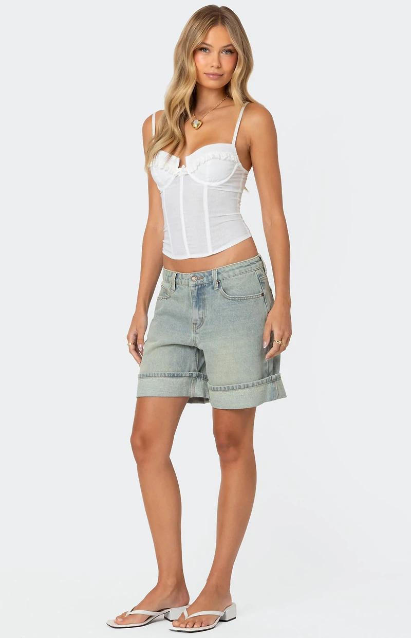 Edikted Semi Sheer Linen Look Corset