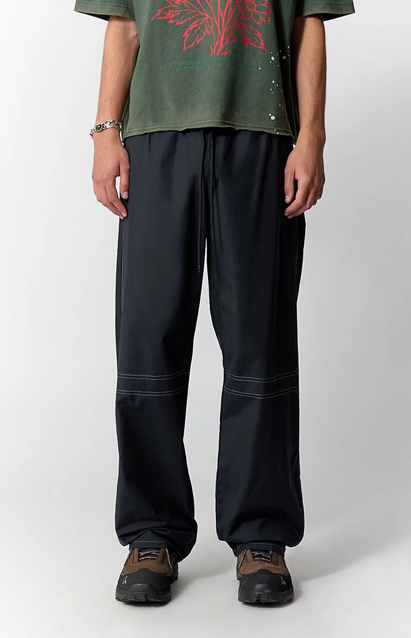 Pacsun Black Contrast Stitch Baggy Track Pants