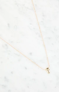 LA Hearts F Initial 14K Gold Plated Necklace