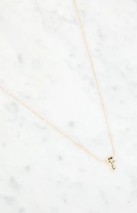 LA Hearts F Initial 14K Gold Plated Necklace