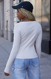 John Galt Cream Brenda Long Sleeve Top