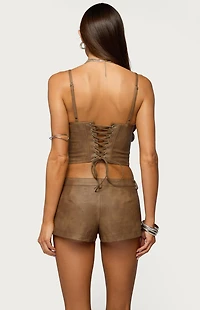 Edikted Idara Faux Leather Corset
