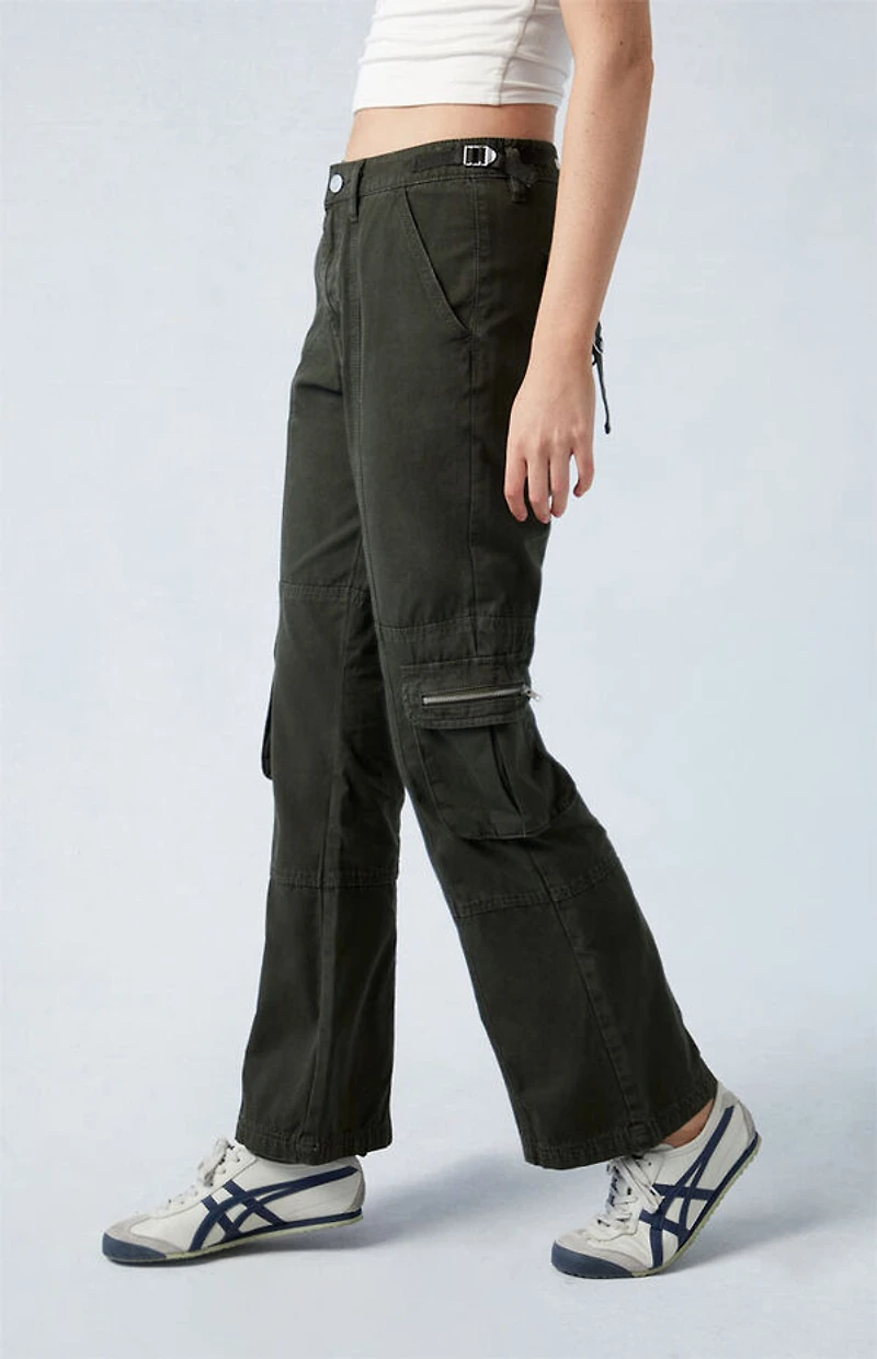 Pacsun Army Green Mid Rise Vintage Bootcut Pants