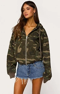 Edikted Blanche Camo Hooded Jacket