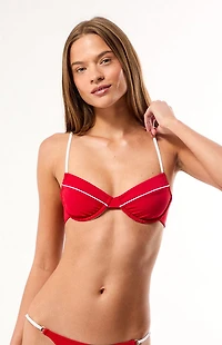 Pacsun Red Shilioh Underwire Bralette Bikini Top