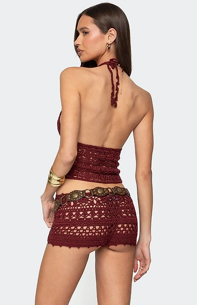 Edikted Kelani Crochet Halter Top