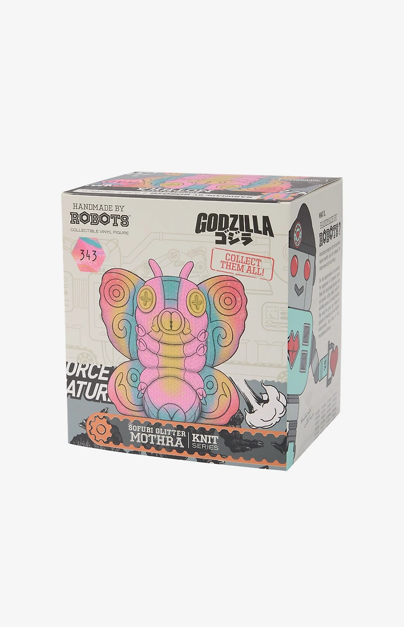 Godzilla Mothra 343 (Sofubi Spray Glitter) Knit Series Vinyl Figure