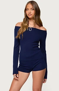 Edikted Arianna Off Shoulder Knit Sweater