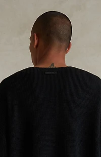 Fear of God ESSENTIALS Jet Black Waffle Knit Short Sleeve T-Shirt