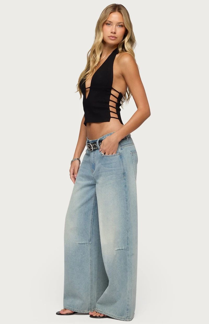 Edikted Aneera Cutout Plunging Halter Top