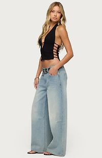 Edikted Aneera Cutout Plunging Halter Top