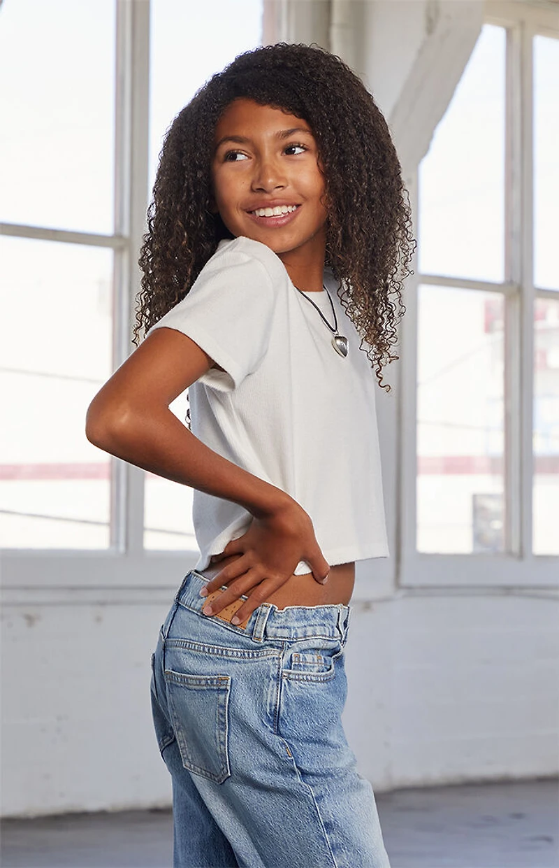 Pacsun Kids Brushed Solid Ribbed Skimmer T-Shirt