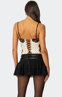Edikted Mallie Polka Dot Corset