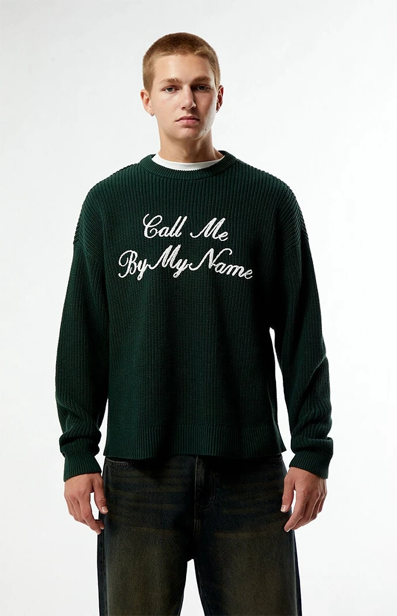 Pacsun Call Me By My Name Ribbed Crew Neck Sweater