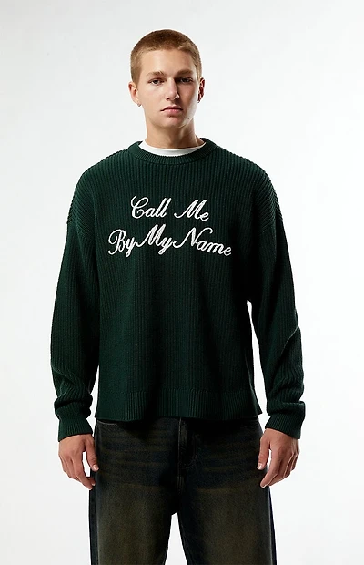 Pacsun Call Me By My Name Ribbed Crew Neck Sweater