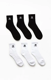 adidas 6-Pack Trefoil Quarter Socks