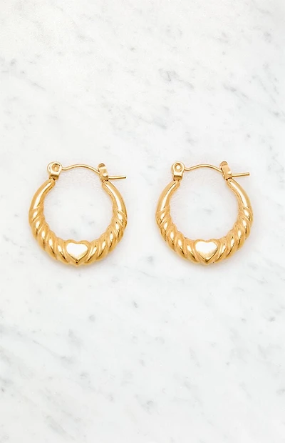 LA Hearts 14K Gold Plated Heart Earrings
