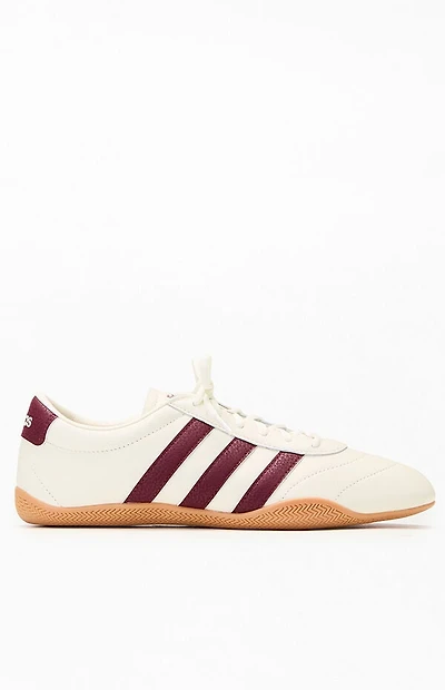 adidas Women's White & Burgundy Grand Court Low Sneakers