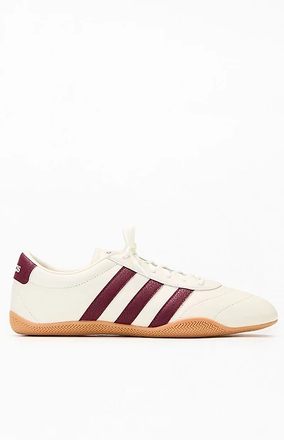 adidas Women's White & Burgundy Grand Court Low Sneakers