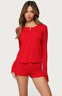 Edikted Maycee Button Up Knit Cardigan