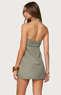 Edikted Anetta Keyhole Halter Mini Dress