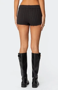 Edikted Avey Cable Knit Shorts