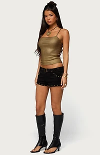 Edikted Anaia Metallic Ribbed Tank Top
