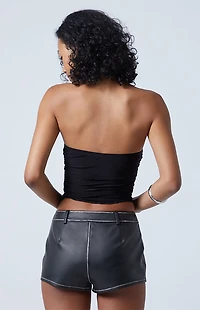 Third Charm Washed Faux Leather Shorts