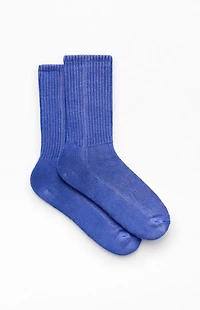 Pacsun Washed Cobalt Blue Crew Socks