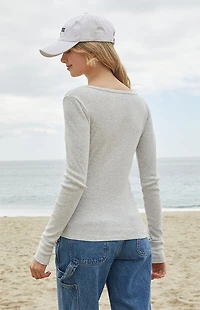 John Galt Silver Athern Thermal Long Sleeve Top