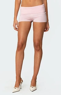 Edikted Jamie Fold Over Knit Shorts