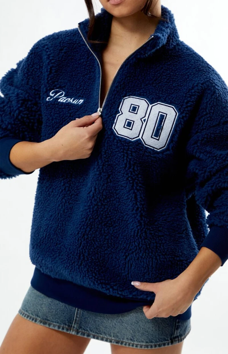 Pacsun Quarter Zip 80 Sherpa Sweatshirt