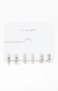 LA Hearts 3 Pack Serafina Hoop Earrings