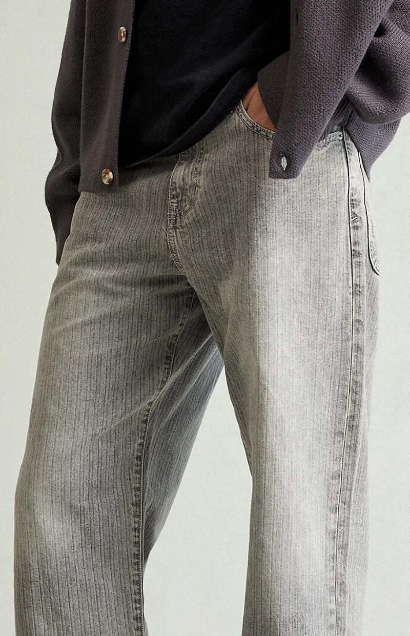 Pacsun Dylan Baggy Jeans Tonal Stripe Gray