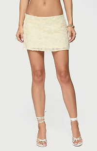 Edikted Leora Textured Floral Mini Skirt