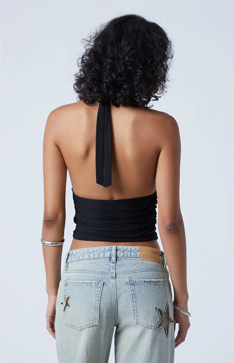 Third Charm Blair Deep V Halter Top