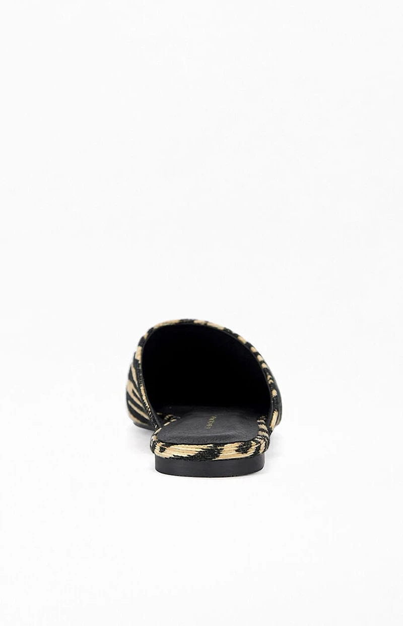 AZALEA WANG Women's Raphel Zebra Leather Flats