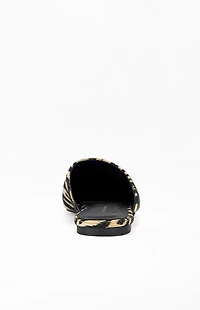 AZALEA WANG Women's Raphel Zebra Leather Flats