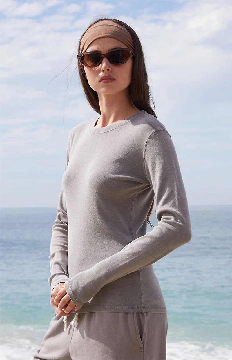 John Galt Gray Ainsley Long Sleeve Top
