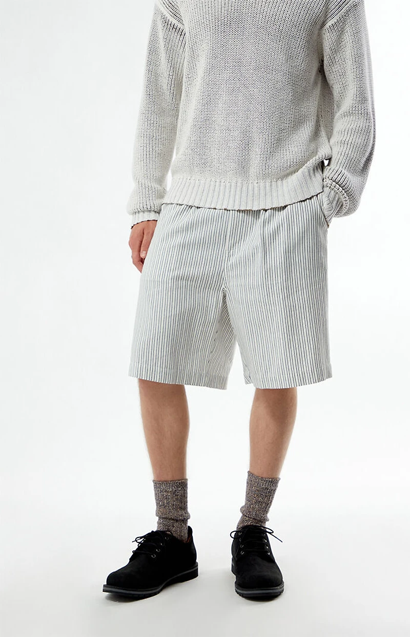 FIELD OF STUDY by Pacsun Striped Linen Baggy Shorts