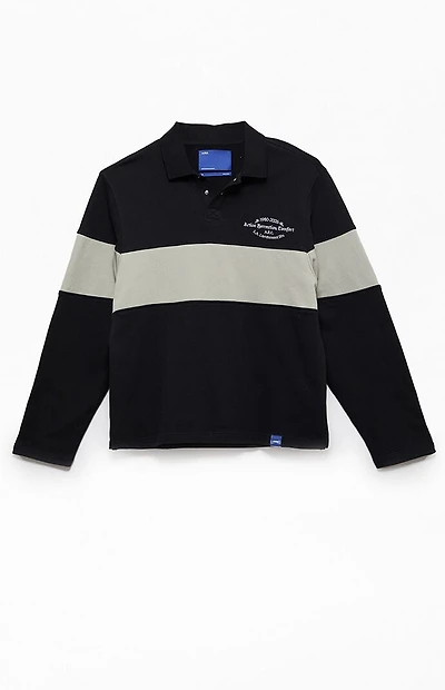 A.R.C. Black Rugby Long Sleeve Polo Shirt