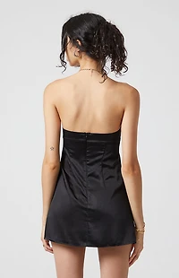 Beverly and Beck Satin Strapless Mini Dress