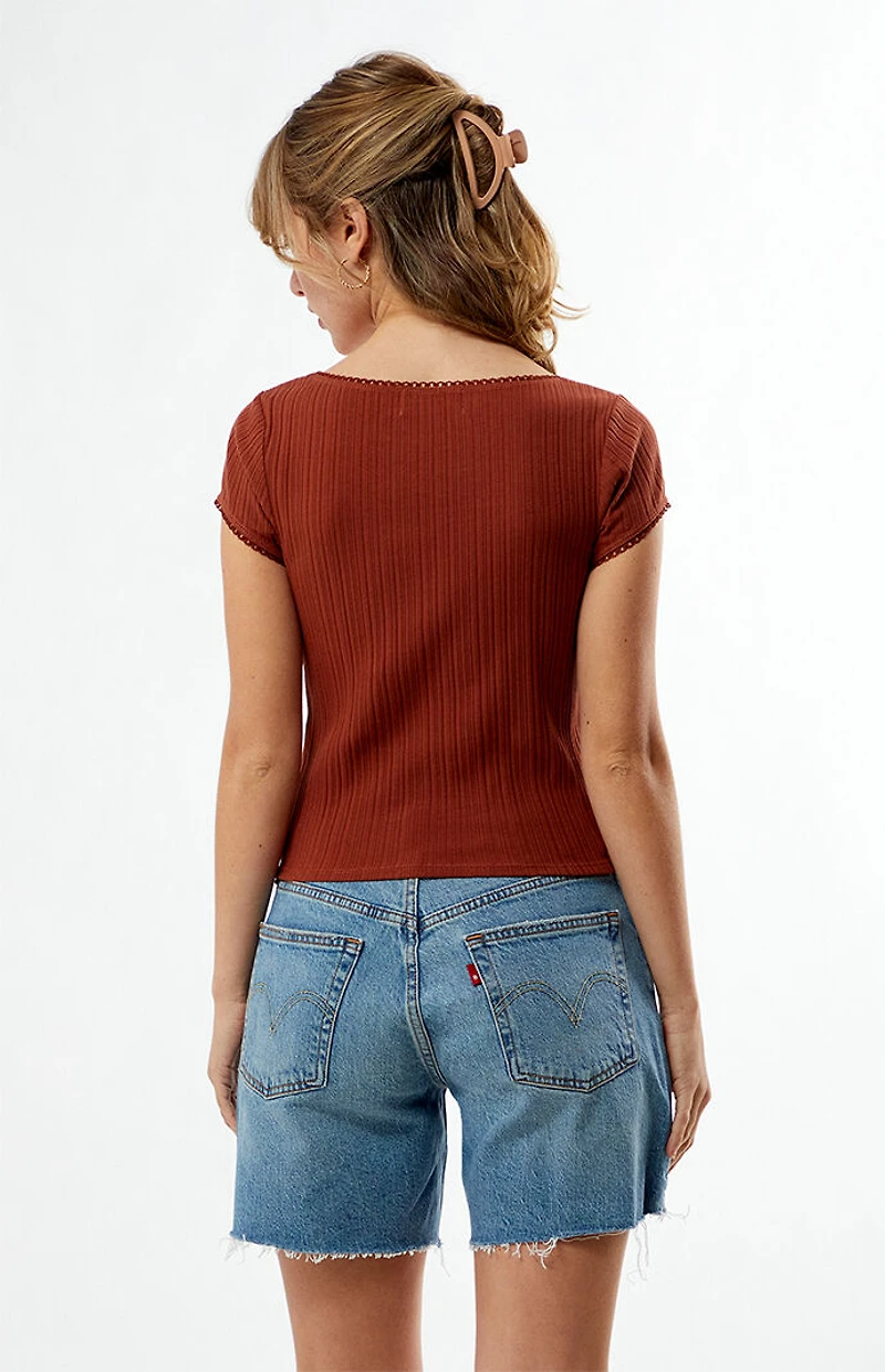 Your Favorite Dakota Square Neck Lace T-Shirt